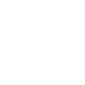 White Instagram icon showing a rounded square camera outline with a small circle in the top right.